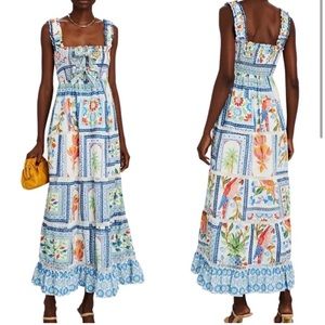 Farm Rio Tropical Tiles Maxi Dress